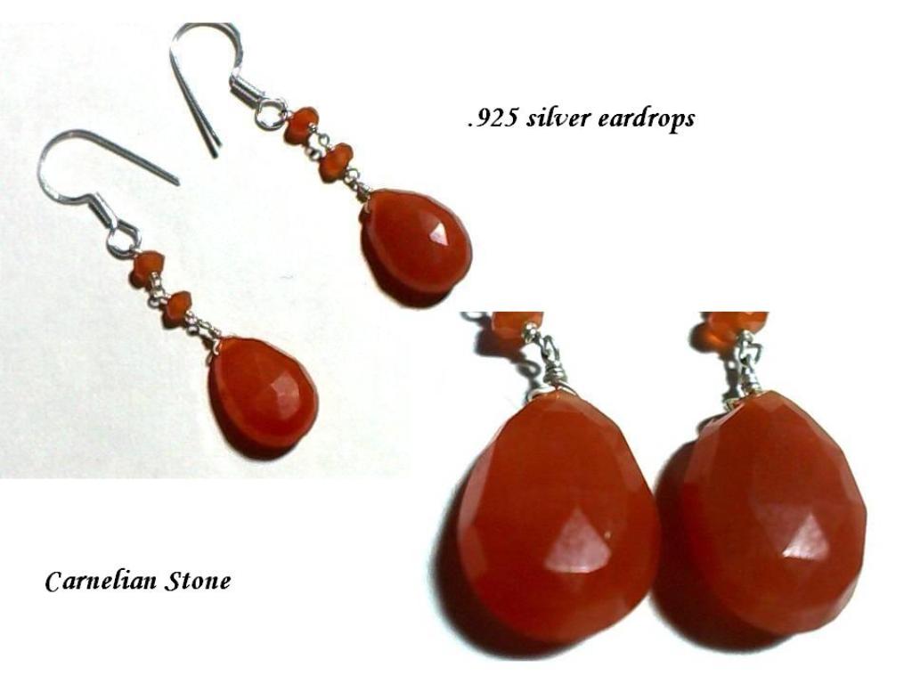 Carnelian stone Silver Eardrops Manufacturer Supplier Wholesale Exporter Importer Buyer Trader Retailer in Jaipur Rajasthan India